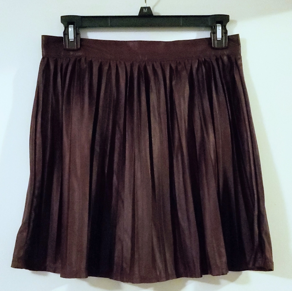 BONGO deep red small pleated skater mini skirt, small